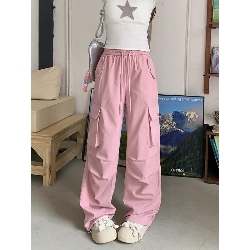 Женские рабочие повседневные брюки прямого покроя с высокой талией. Осень. Новые свободные спортивные брюки с драпировкой и широкими штанинами.