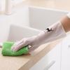 Transparent White Waterproof Non-Slip Thin Rubber Cleaning Gloves for Dishwashing and Laundry