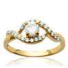 Gold Plated Ring 'Scarlett' Golden White - 9 Mm