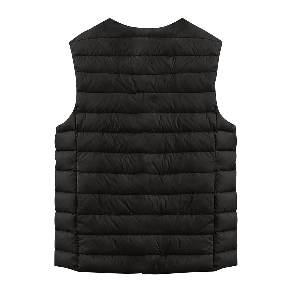 Женская легкая пуховая куртка, однотонная, жилет с карманами