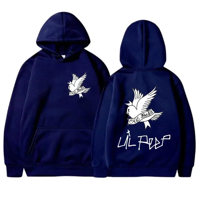 Spring and Autumn Warm Hoodie New Lil Peep Printed Men's/Women's Lil Love Unisex Hip Hop Graphic Hoodie Outdoor Sweater