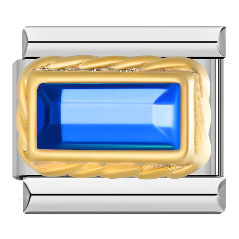 2023 Мода Сердце Эллиптический Прямоугольник CZ Шарм Итальянские Звенья Подходит Для Браслета 9 мм Из Нержавеющей Стали Изготовление Ювелирных Изделий DJ692