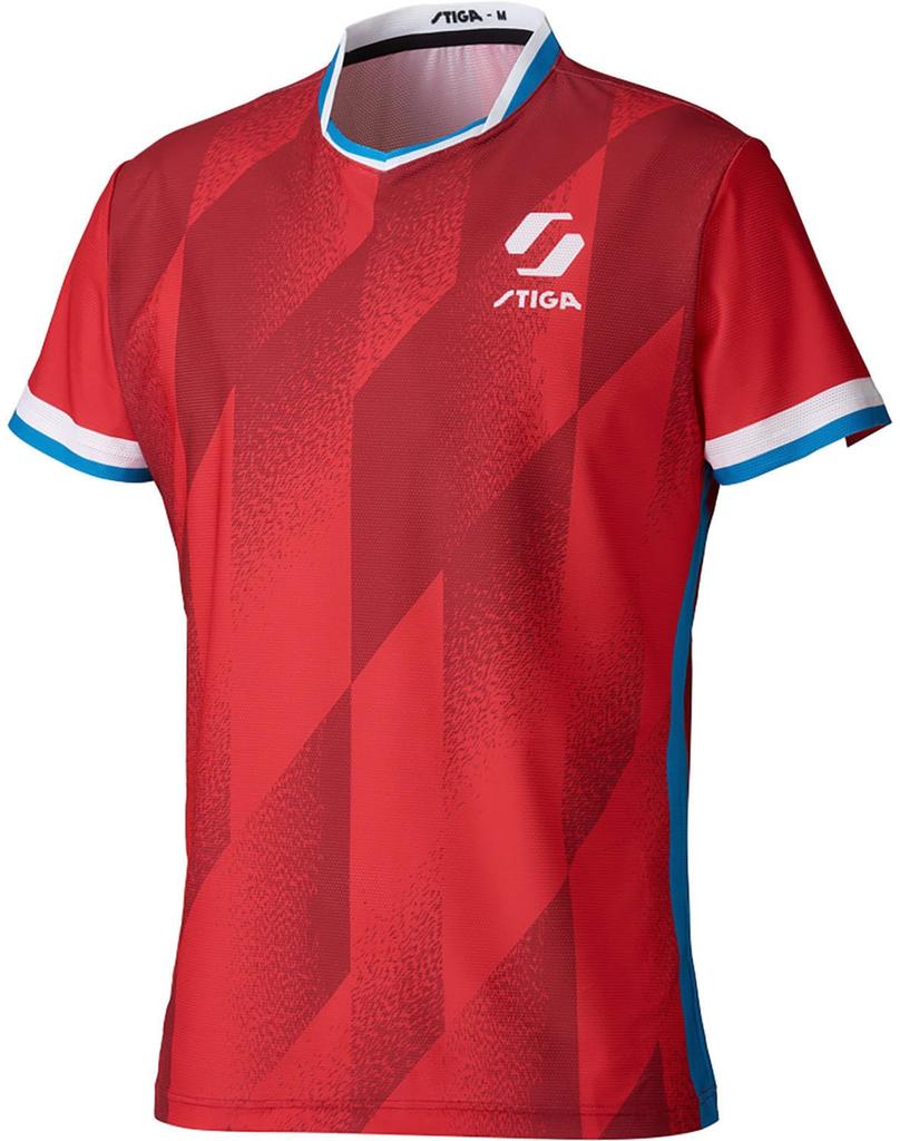 STIGA Игра в настольный теннис Настольный теннис Дышащая футболка STIGA 1805680509 Футболка, J.T.T.A.A. (Ассоциация Японии) Одобрено, KR-III, Красный, 3XL,