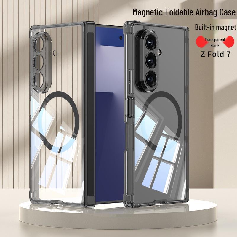Samsung Z Fold7 Магнитный Прозрачный Защитный Чехол с Амортизацией от Падений и Совместимостью с Беспроводной Зарядкой MagSafe.