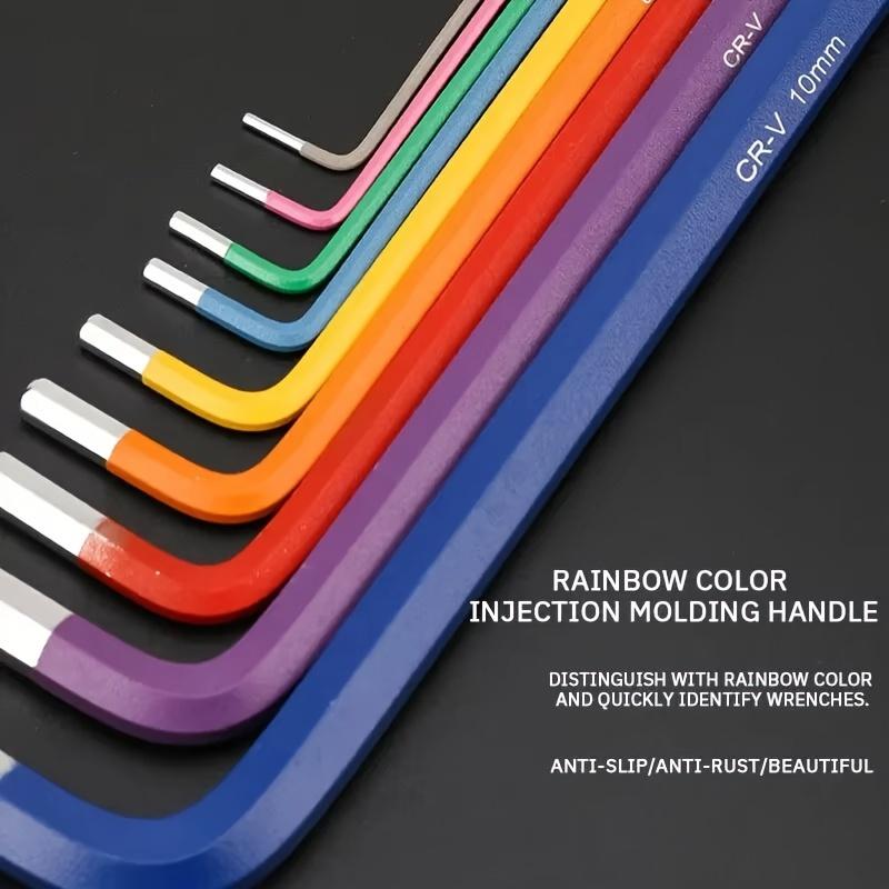 Набор цветных шестигранных ключей, 6-гранные динамометрические ключи, комбинированные с шаровым концом, отскок 90°, стальной корпус, для автомобильных диагностических инструментов