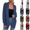 Женская мода Повседневный открытый спереди Длинный рукав Кардиганы крупной вязки Свитера Верхняя одежда Пальто