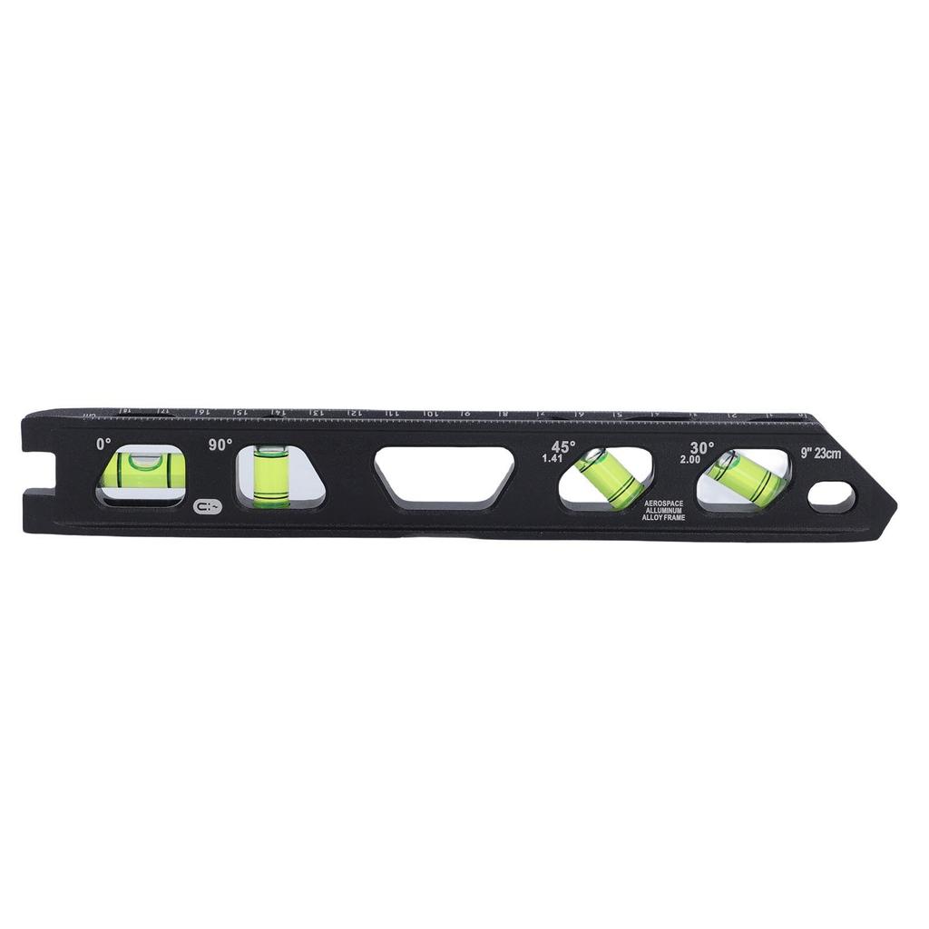 Bubble Level Ruler 9 Inch 1 Degrees 30 Degrees 45 Degrees 90 Degrees V Slot Accurate Cast Aluminium Compact Bubble Spirit Level