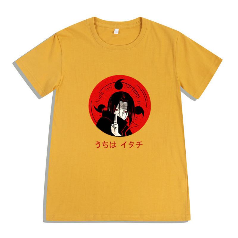 Summer New Cotton Rascal Handsome Childrens Tshirt Fire Shadow Street Trend Uchiha Itachi Printed Parent Child Short Sleeve