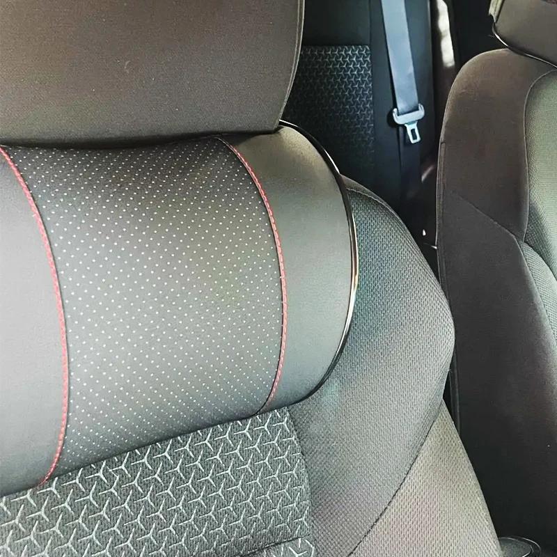 Memory Foam Car Neck Pillow with PU Leather Cover - Headrest Neck Support Cushion for Vehicle Interior Accessories