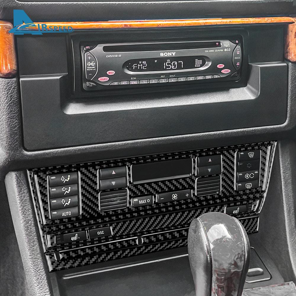 Наклейка для BMW 5 серии M5 E39 1998-2003 гг. из углеродного волокна, автомобильный кондиционер, AC CD, панель климат-контроля, обогрев сиденья