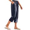 Женские укороченные брюки Stralght Pants With Pockets Lightweight Caual Loose Trousers