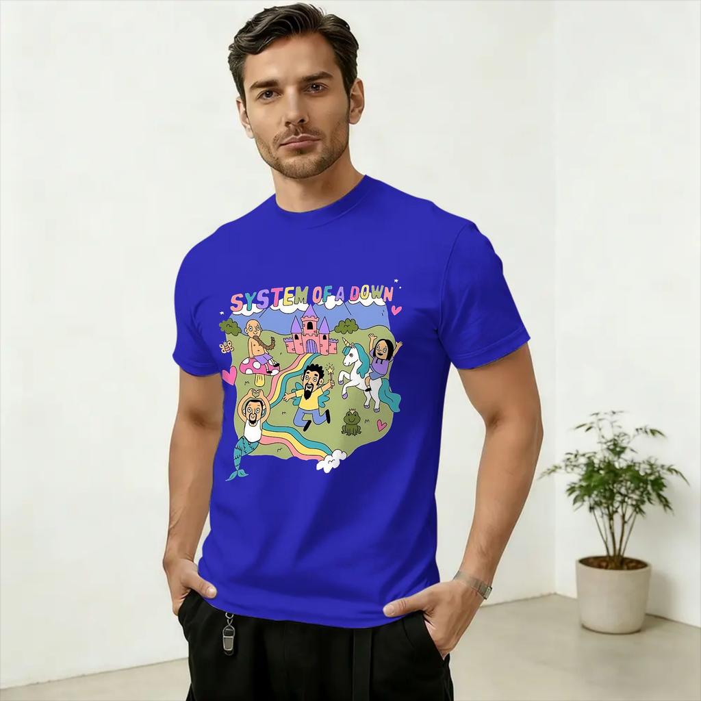 Vintage T-Shirt Summer Band SOAD Live 2026 Concert Hippie T Shirts Cotton Tshirt for Unisex Y2K Casual Pattern Short Sleeve Tops