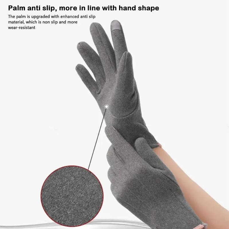 Женские зимние толстые плюшевые перчатки, модные теплые замшевые перчатки для отдыха на природе, женские перчатки для вождения с сенсорным экраном, спортивные перчатки для велоспорта