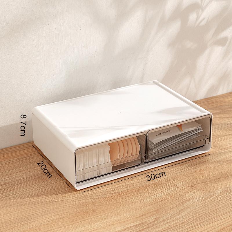 Прозрачный настольный органайзер для косметики с ящиками для губных помад, средств по уходу за кожей, кистей для макияжа и масок