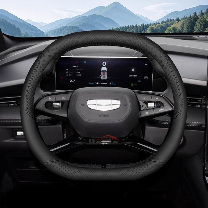 Leather Car Steering Wheel Cover for Geely Cityray Boyue L Cool Starray Galaxy Preface Interior Accessories 2025 2026