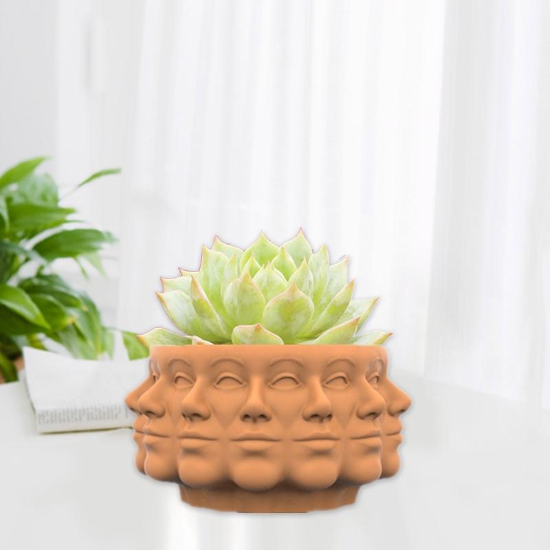 Succulents Flower Pot Resin Silicone Mold Suitable for Diy Garden Concrete Flower Pot Candle Holder Crafts Home Decor