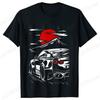New Fashion Tees Shirt Short Sleeve Men Women Clothing Crewneck Loose Tops Japanese Car Drift Race Car R35 Graphics T-shirts