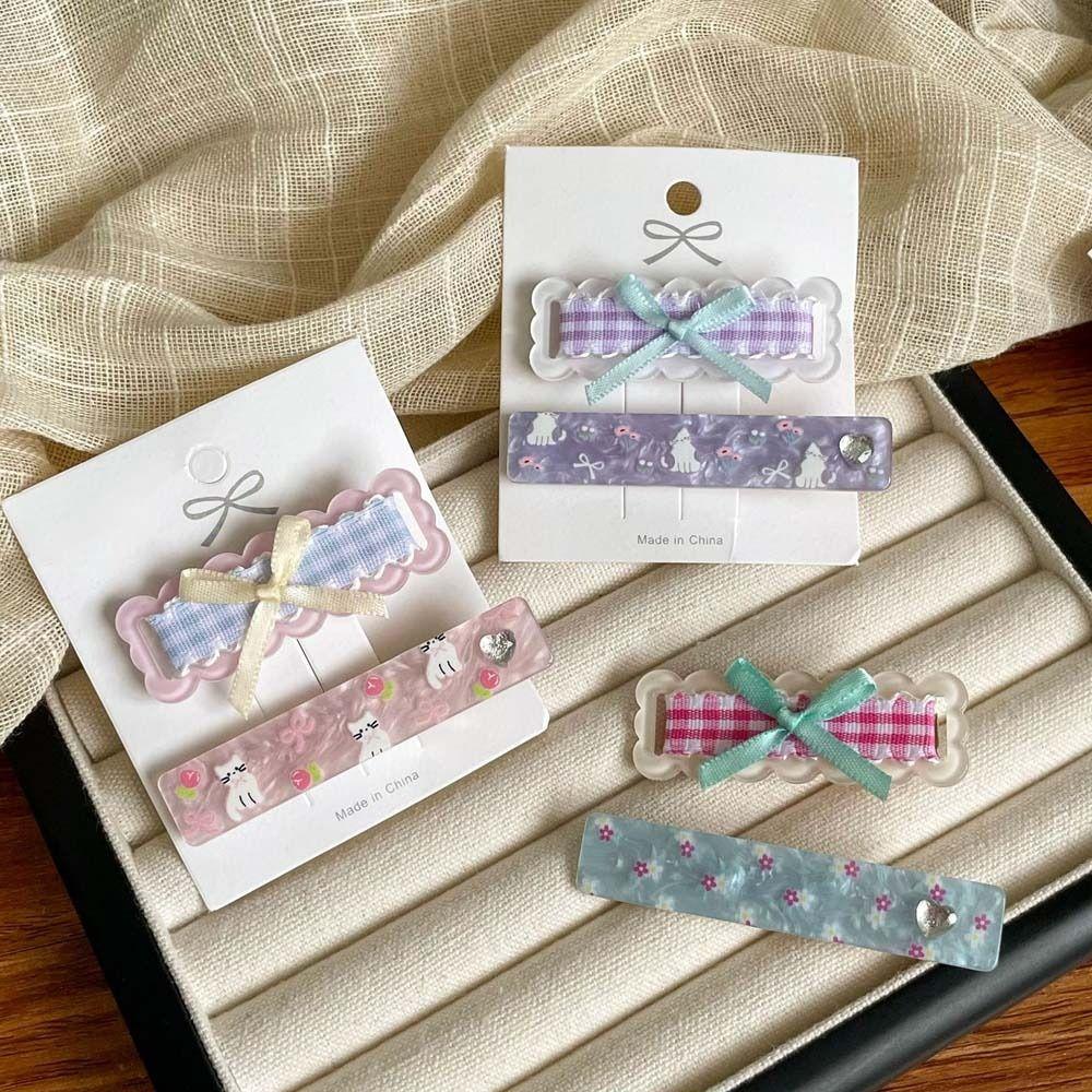 2 шт./компл. женские аксессуары для волос, заколка для волос с мультяшным котом, корейский стиль, заколка для волос, летняя