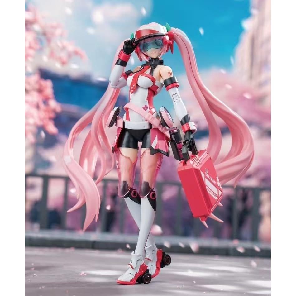 Bike Girl Sakura Pink Sonic Boom Mega Daughter Painted Mecha Armor Movable Assembly Plastic Model Figure Action Doll Gift Height 16cm Kit Figurine
