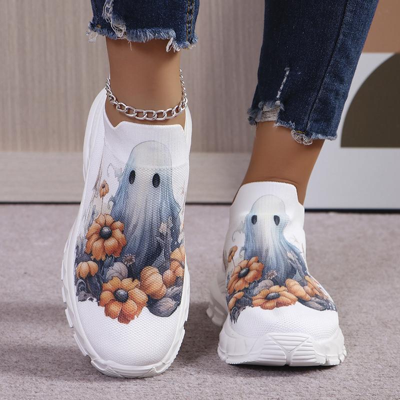 Высококачественные кроссовки с цветочным принтом, женские, больших размеров, дышащие, на платформе, женские, с толстой подошвой, вулканизированные туфли