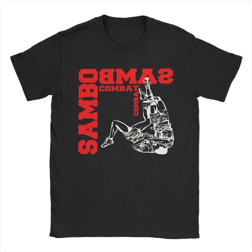 Sambo Russian Fighting Men T Shirts Novelty Tee Shirt Short Sleeve Round Collar TShirts Pure Cotton 4XL 5XL Tops