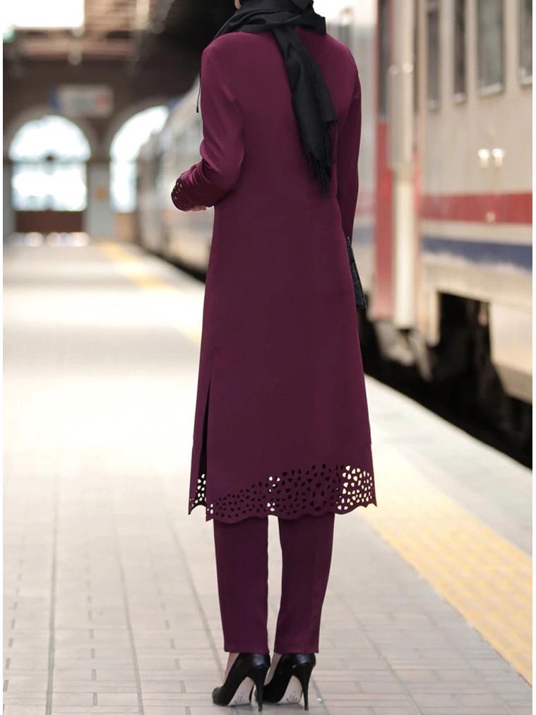 Spring Floral Abaya: Middle Eastern Muslim Women's Two-Piece Robe Suit