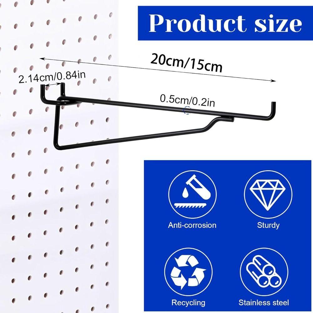 5pcs Rust-proof Peg Board Brackets Wall Mount Pegboard Organizer Portable Pegboard Clip Set Garage