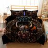Комплект постельного белья с 3D-принтом «Викинг Волк Татуировка Дракон Руна» Пододеяльники Наволочки Цельный стеганый плед Комплекты постельного белья Постельное белье K351