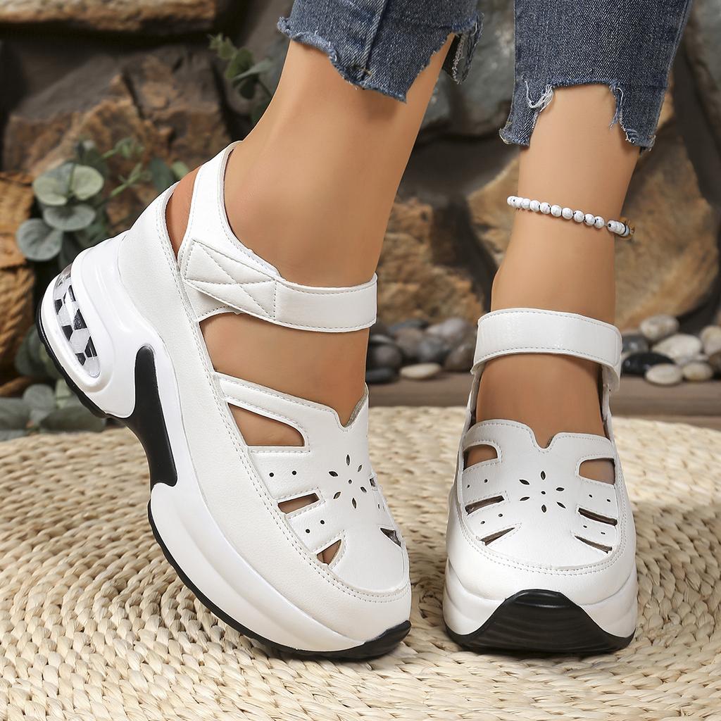 Fashion Women Sandals Fashion Baotou Hollow Wedge Women Shoes 2025 New Height Increasing Sandals Roman Platform Shoes Sandalias De Mujer