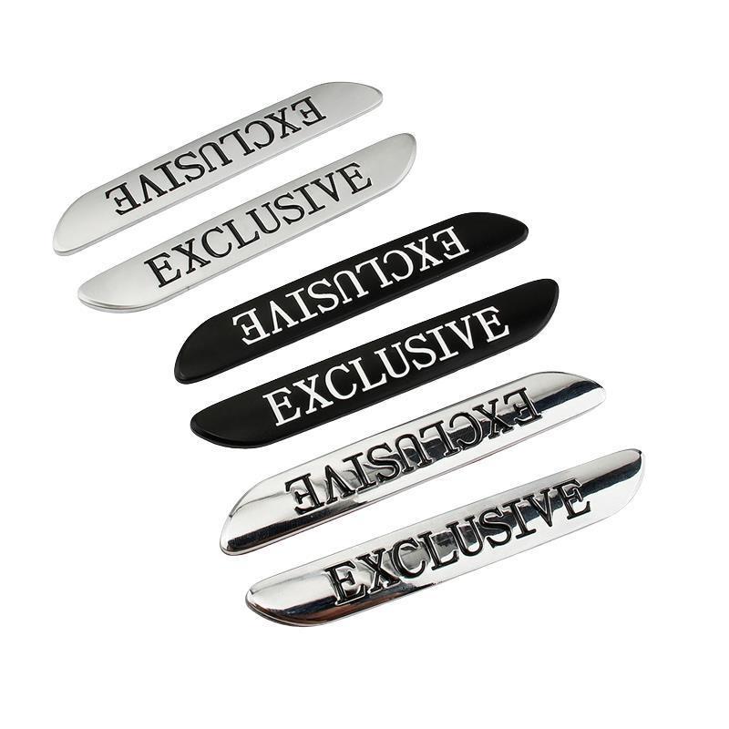 2PC 3D Metal EXCLUSIVE Side Fender Sticker Emblem Badge Car For Mercedes Benz W205 W213 C43 C63 C200 E300 E200 AMG Accessories QA1