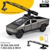Игрушечные грузовики TESLA в масштабе 1/32 для мальчиков, модель пикапа Cybertruck, литые металлические игрушечные машинки со звуком и светом для детей в возрасте 3 лет