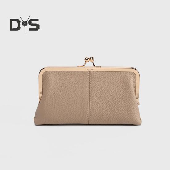 Женский клатч-кошелек, винтажный клатч с замком-поцелуем, дорожный кошелек из натуральной кожи с отделениями для нескольких карт, держатель для карт для свиданий, вечеринок, шопинга