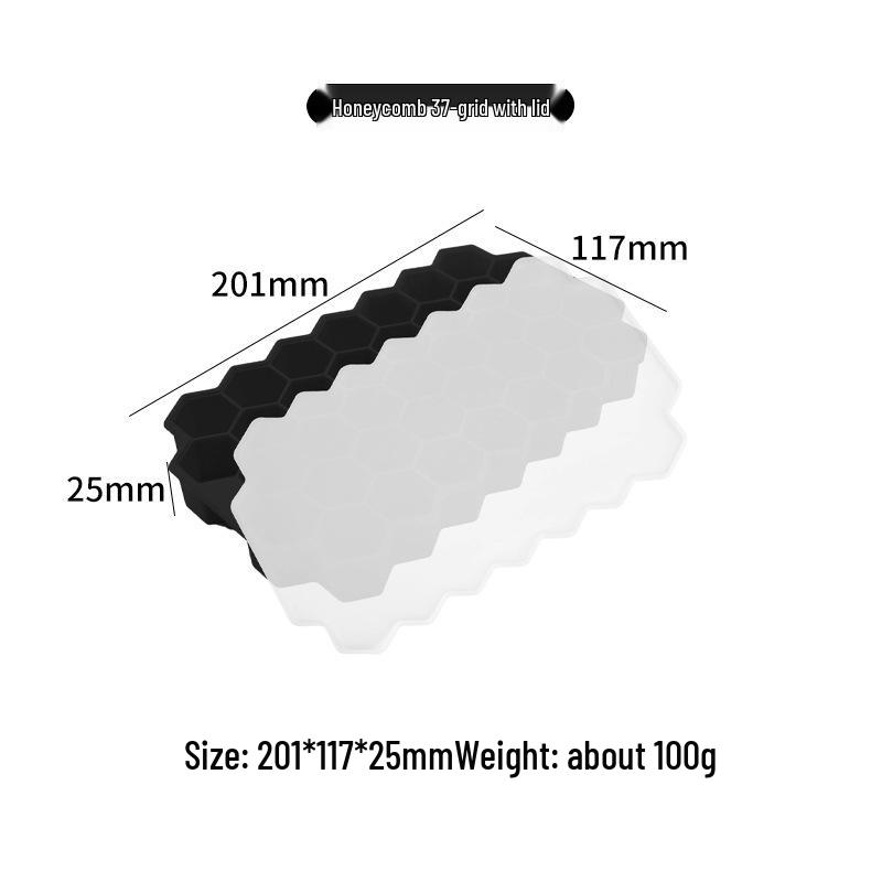 Premium Honeycomb Silicone Ice Cube Tray with Storage Box