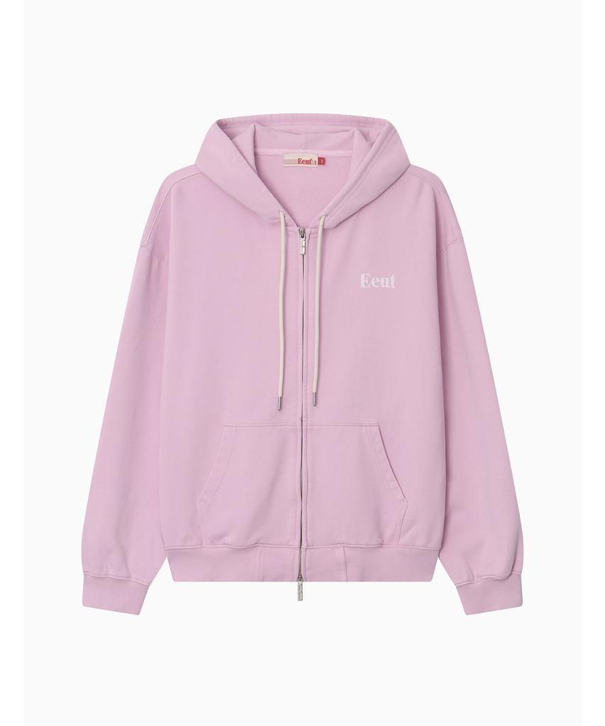 Eeut Eeut Basic Washed Sweat Zip-Up / Light Pink