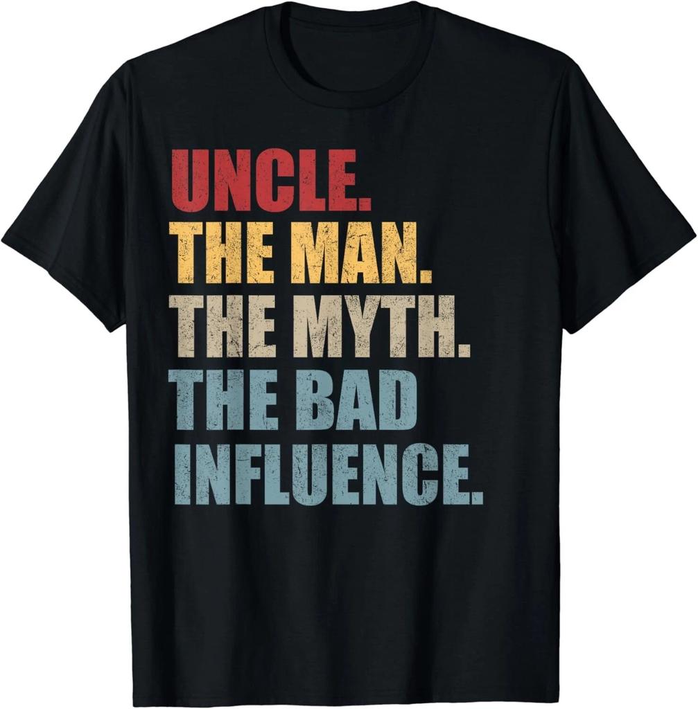 Vintage Fun Uncle Man Myth Bad Influence Funny shirt Gift Unisex T-Shirt