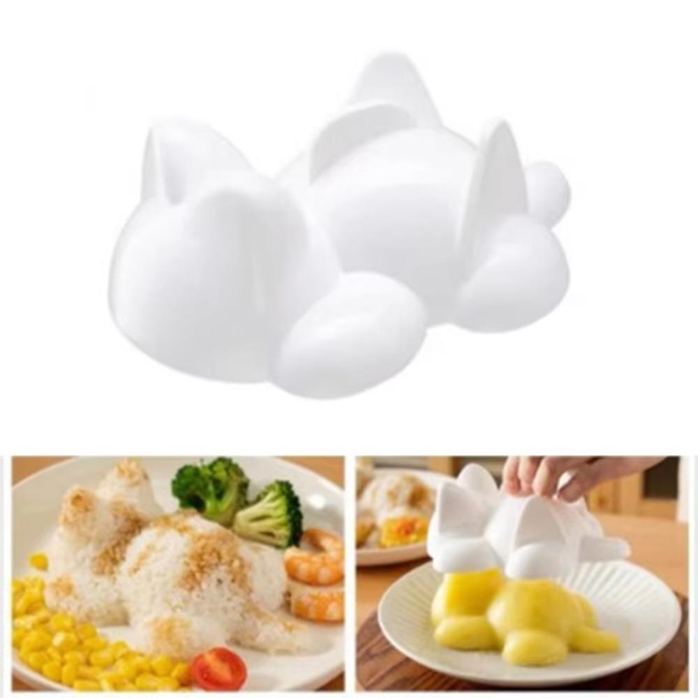 Large Size Cat Shape Onigiri Mold White Sushi Mould Mashed Potato Mold Complementary Food