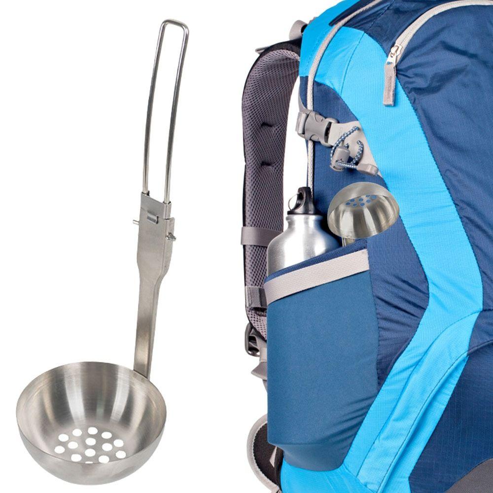 Outdoor Tool Travel Kitchen Tool Outdoor Tableware Folding Spoon Foldable Spoon Colander Soup Ladle