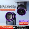 Smart Electric Fan 100 Speed Bladeless Fan USB Charging Desktop Silent Wall Mounted Air Conditioner Office Indoor Camping