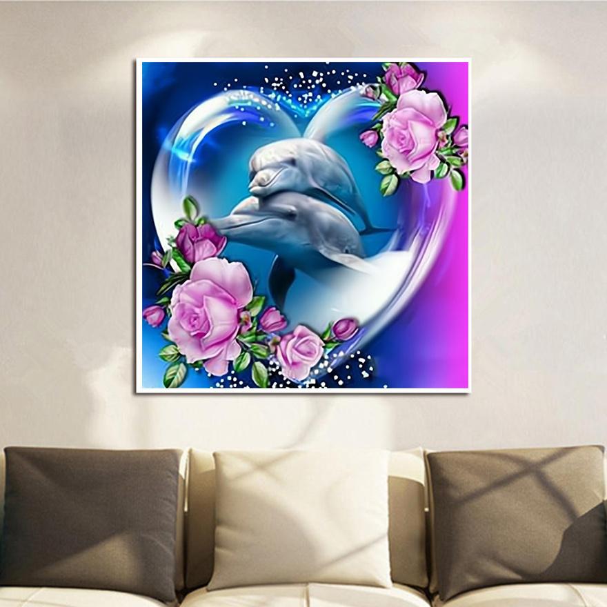 5D Diy Алмазная картина Милый Дельфин Алмазная вышивка Полный набор аниме Наборы для вышивки крестом Домашний декор Подарок ручной работы