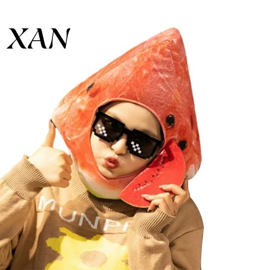 Photo Booth Prop Hood Bright Colorful Fruit Food Shape Soft Plush Headgear Internet Celebrity Costume Face Opening Feature Party Vegetable Accessory