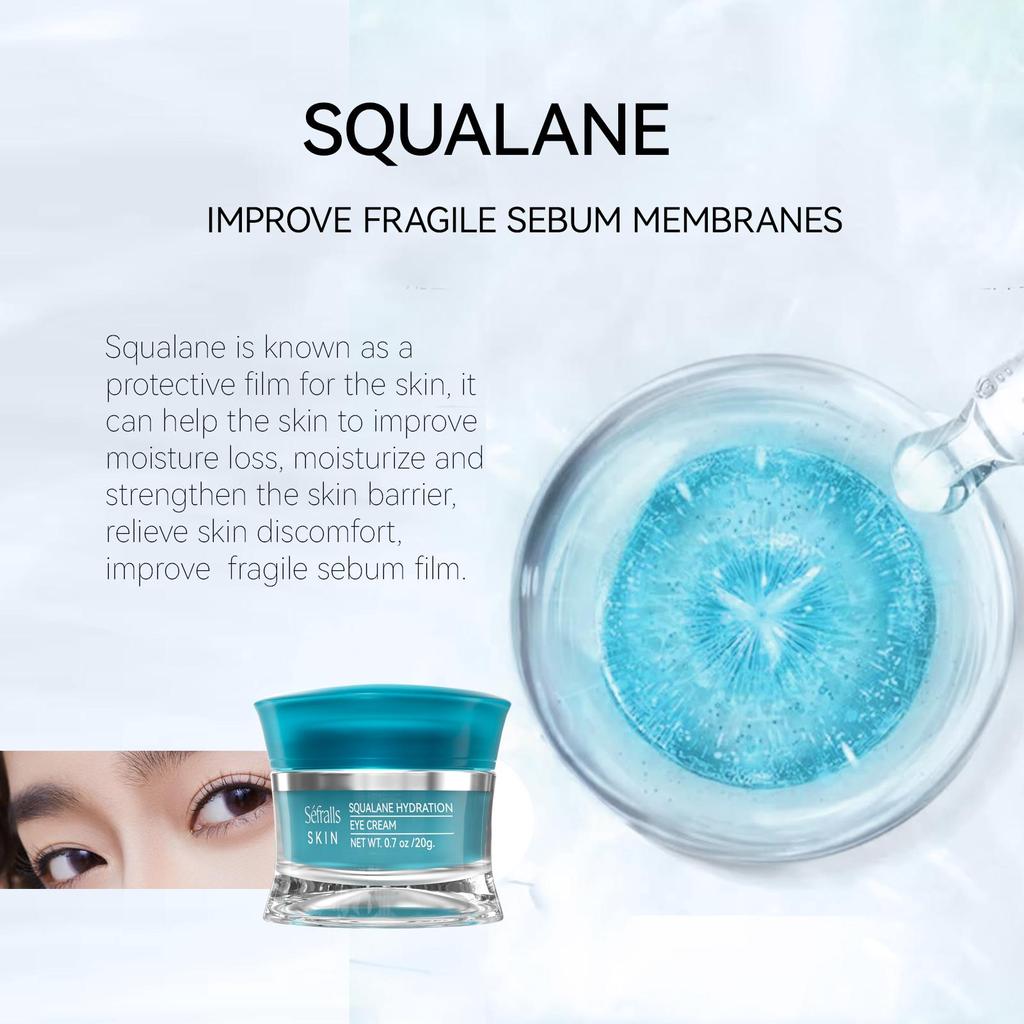 Крем для кожи вокруг глаз Séfralls Plant Squalane Hydration Eye Cream 20 г Увлажняющий и увлажняющий крем для кожи вокруг глаз с растительным скваланом