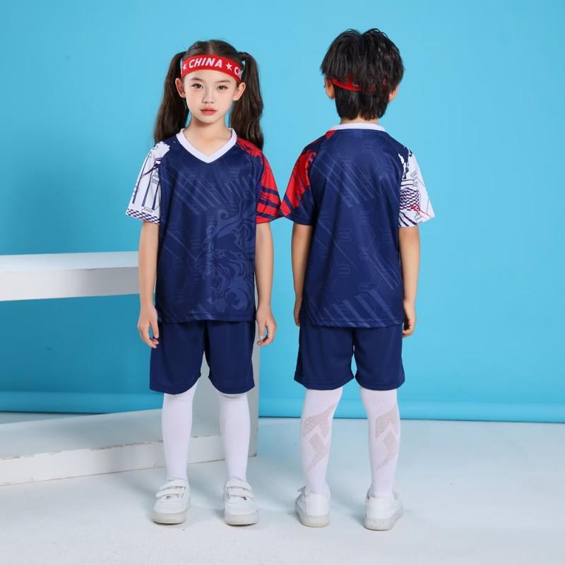 Kids Soccer Jersey Set Breathable Ice Silk Training Uniform Short Sleeve Sportswear Football Practice Match