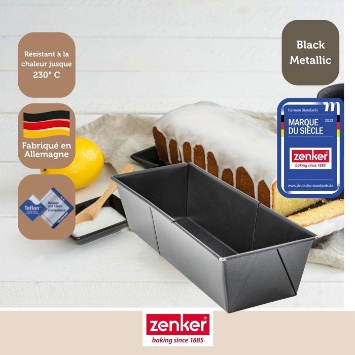 Moule à cake - zenker - extensible 20 à 35 cm - acier inoxydable - antiadhérent - noir métallisé