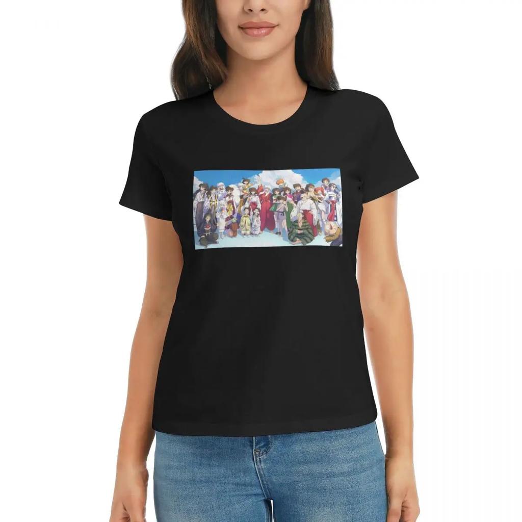 Women TShirt Inuyasha Anime Summer Short Sleeve Tees Round Neck Cotton T Shirts Clothes Tops Streetwear