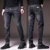 Men’s Slim Straight Elastic Jeans - Korean Style, Versatile for Spring & Autumn