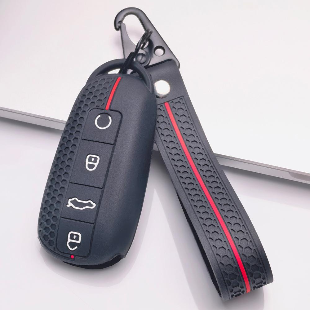Силиконовый ремешок-брелок для ключей автомобиля для Chery Tiggo 7 Pro Arrizo 8 OMODA 5 Jetour Traveler Dashing, сотовая текстура, ударопрочный, предотвращающий потерю, держатель для брелка