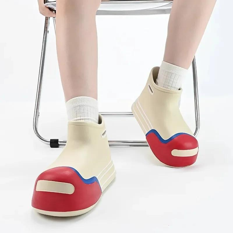 Модные резиновые сапоги для женщин Kawaii Водонепроницаемая резиновая обувь Милые детские резиновые сапоги Садовая рабочая обувь Женская обувь botas de lluvia