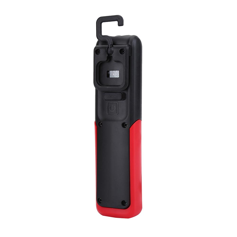 Portable USB Rechargeable LED COB Working Lamp Light Outdoor Magnet Hook Flashlight(Red)