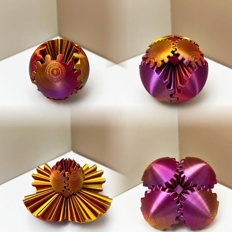 3D Печатный Цветной Креативный Шарик-Шестеренка Fidget Игрушка Для Детей Вращающаяся Снятие Стресса