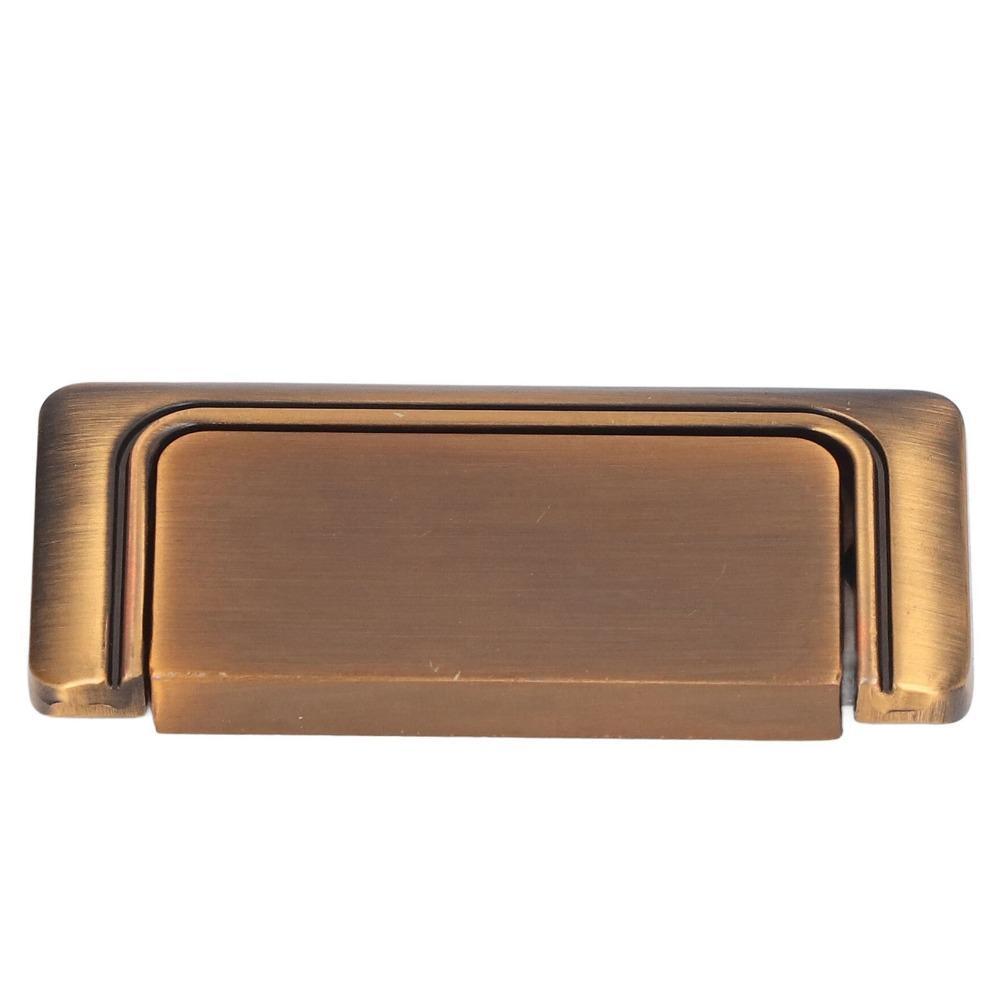 Antique Bronze Door Handle Zinc Alloy Flush Pull Handle Simple Concealed Handle  Wardrobes